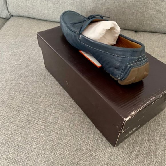 Peter Millar Perforated Blue Driving Moccasins 8 main image 4